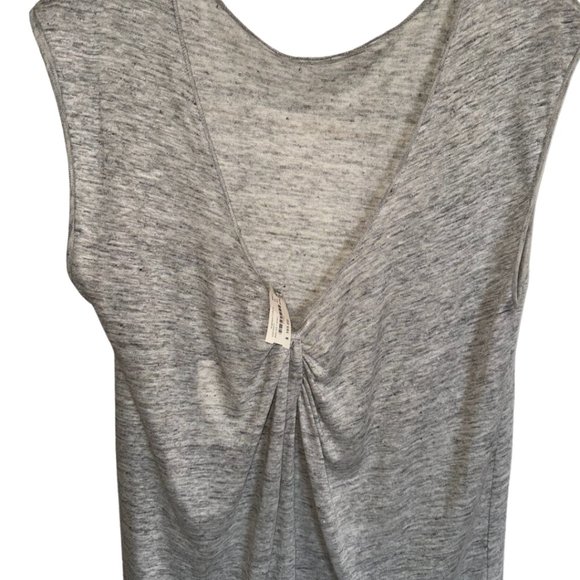 By Malene Birger Analisa T-Shirt XS | NWT Grey Linen Deep V-Back Minimalist Top - Picture 7 of 14